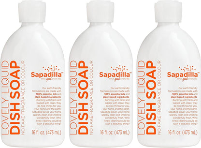 Sapadilla Grapefruit + Bergamot Biodegradable Liquid Dish Soap, 16 Ounce, (Pack of 3)