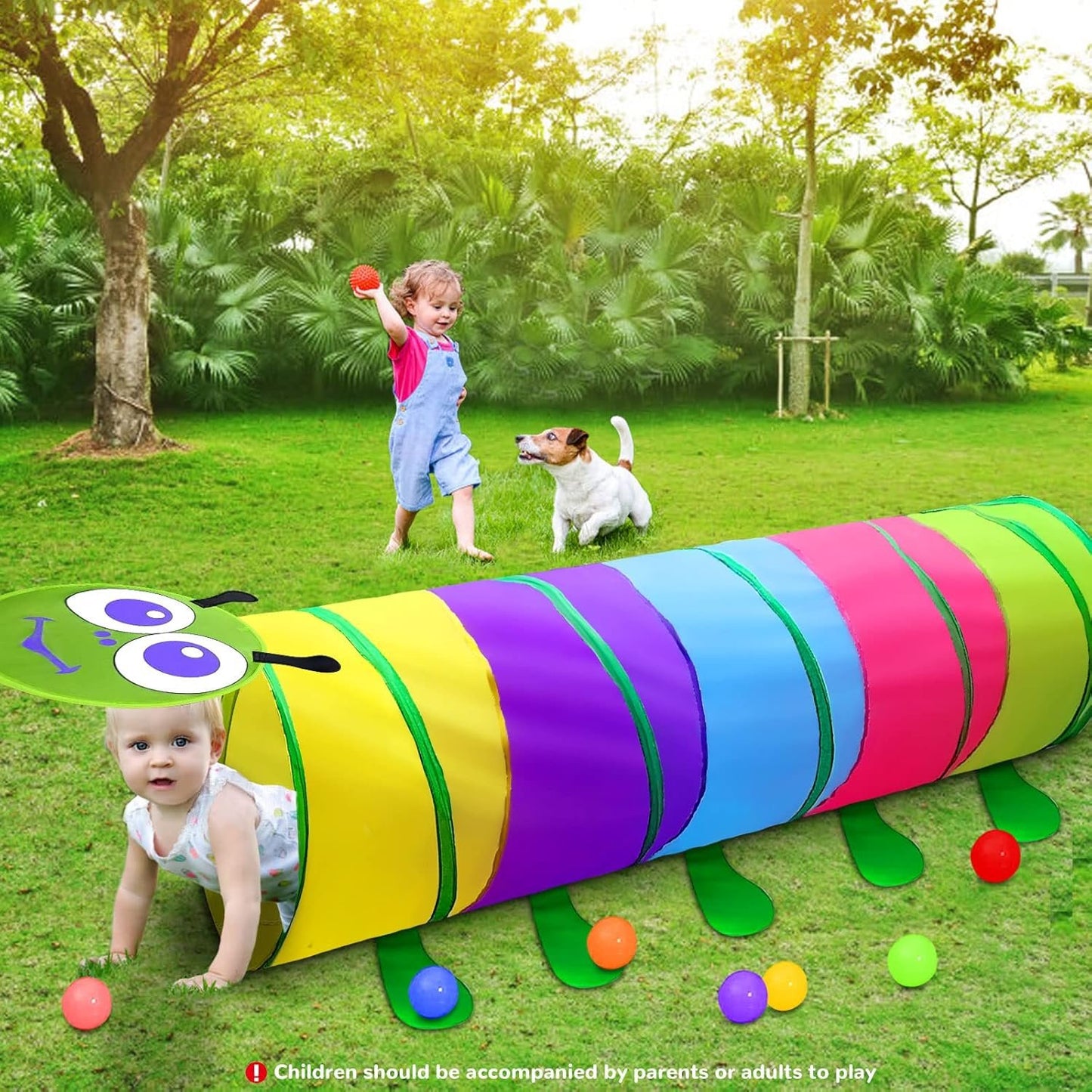 Kids Play Tunnel for Toddlers 1-3, TIKTENT Pop Up Baby Tunnel Crawling Toys with 2 Mesh Sides for Infant Children or Dog, 6 Foot Indoor Outdoor Toddler Toys for 1 2 3 Year Old Girl Boy Birthday Gift