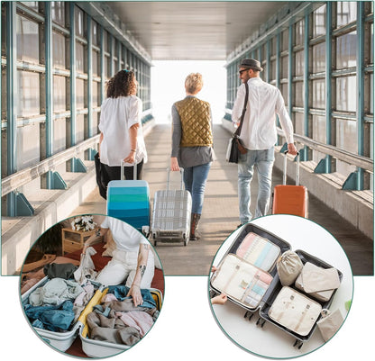 Suitcase Organizer, 8 in 1 Suitcase Organizer, Travel Accessories Organizer, Travel Bag for Clothes, Shoes, Underwear, Cosmetics Packing Cubes Organizer-Beige