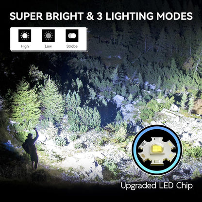 LETMY Rechargeable Flashlights High Lumens, 2 Pack 10H Long Lasting Super Bright EDC Flashlight, LED Mini Tactical Flash Lights for Camping Emergency, Drop & Water Resistant (Battery Included)