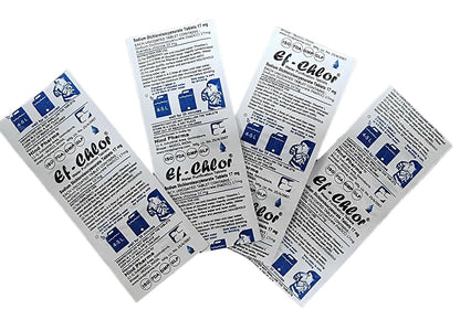 Ef-Chlor 17 mg Water Purification Tablets â€“ Treats 4â€“8 litres per Tablet | Reliable for Emergency, Camping, Travel, and Flood Safety | Pack of 100 Tablets