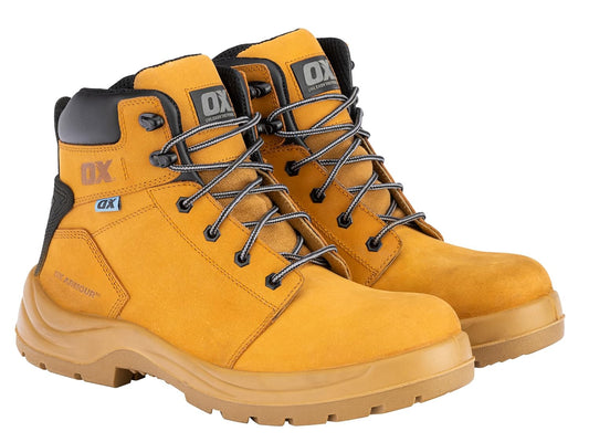 OX Tools Nubuck Leather Safety Boots-Size 13, OX Attitude Honey-Nubuck Leather Safety Boots, Size 44, Honey, UK, Honey