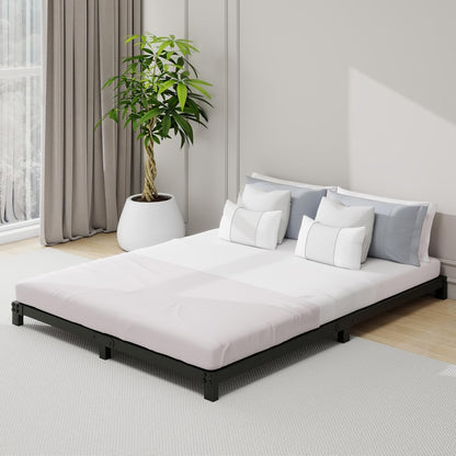 5 inch Bed Frame Queen Size Low Profile Easy Assembly Mattress Foundation Bed Frame Noise Free, Black, Metal (Queen (U.S. Standard))