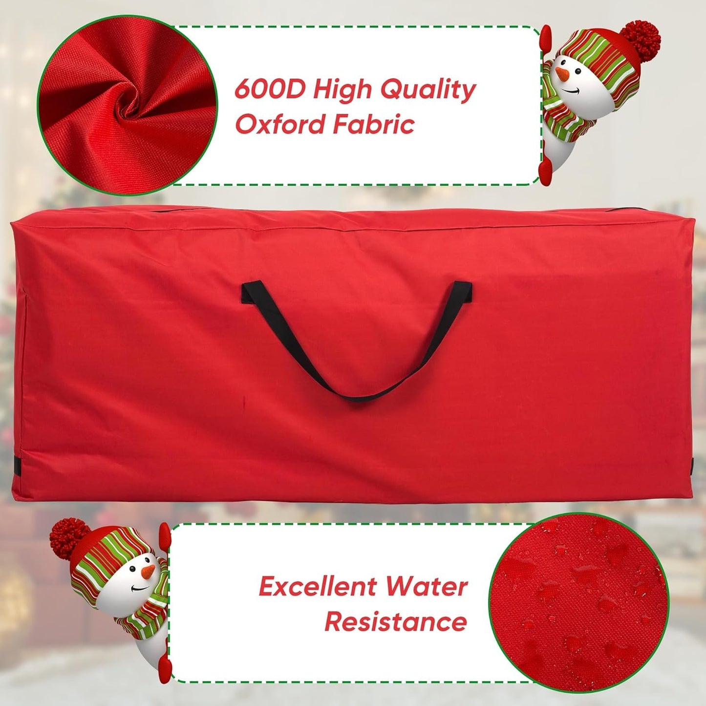 UponPak Christmas Tree Storage Bag | Fits Up to 7.5 ft. Tall Disassembled Tree | Prime Xmas Tree Storage Container | Red
