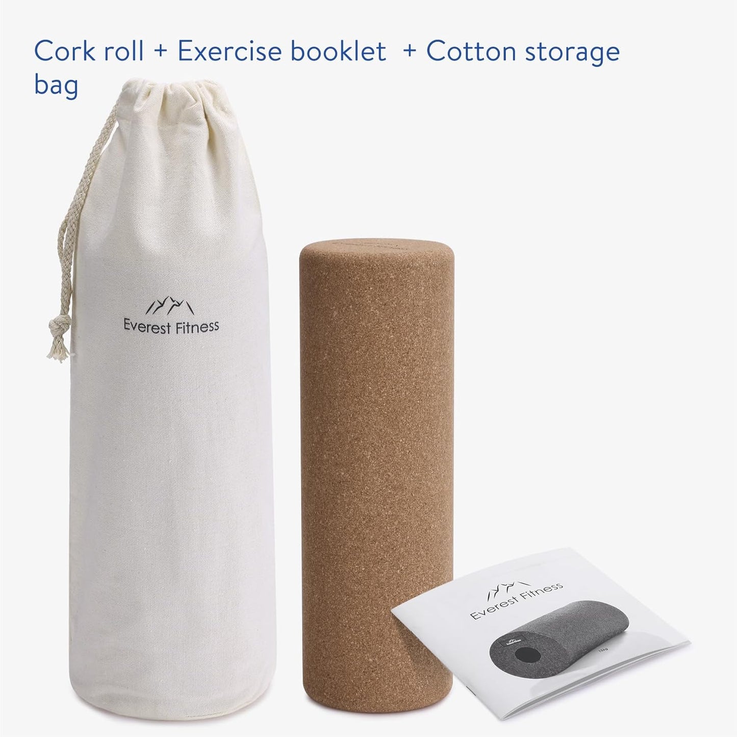 EVEREST FITNESS Muscle Massage Roller 30 cm – Roller Pilates – Cork Roll for Yoga – Massage Roller for Legs Back and Buttocks – Tube for Stretching and Training
