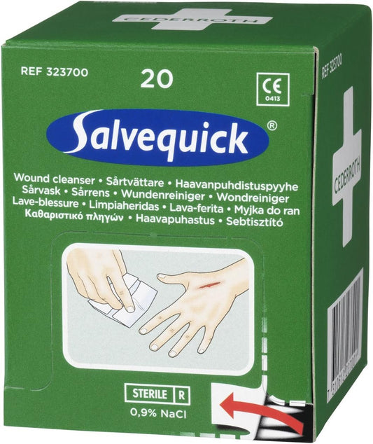 Cederroth Salve Rapid Sterile Wound Cleanser Refill, 20-Count