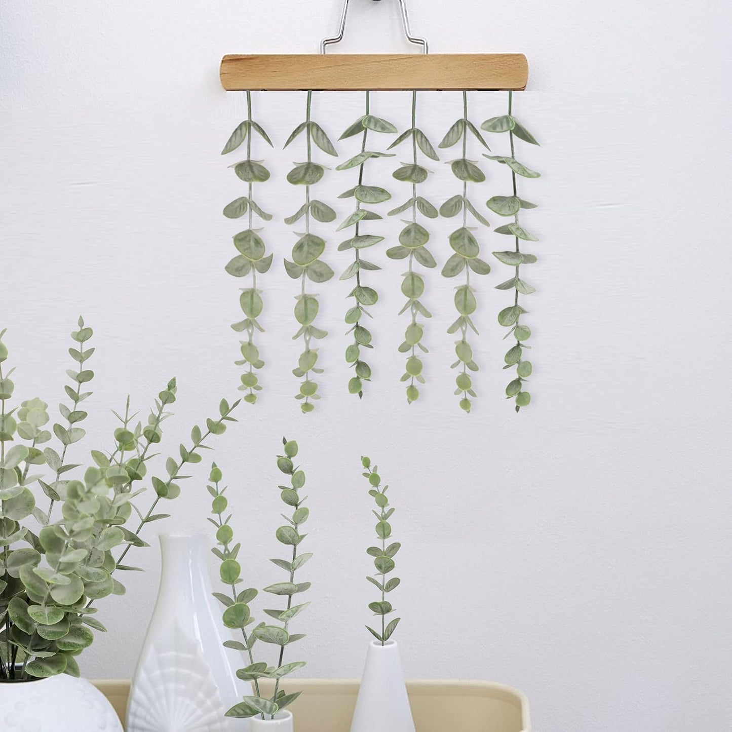 Tiyard 18pcs Eucalyptus Stems Artificial Eucalyptus Leaves Stems Artificial Fake Flowers for Home Office Flowers Bouquet Centerpiece Wedding Decoration Christmas Decor 2025