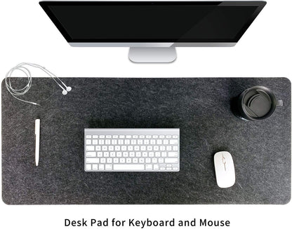 DawnTrees Felt Desk Mat (35.5" x15.8"), Desk Pad Protection, Keyboard Mat, Extra Large Mouse Pad, Suitable for PC,Computers, Laptops, Office and Home (Dark Gray)