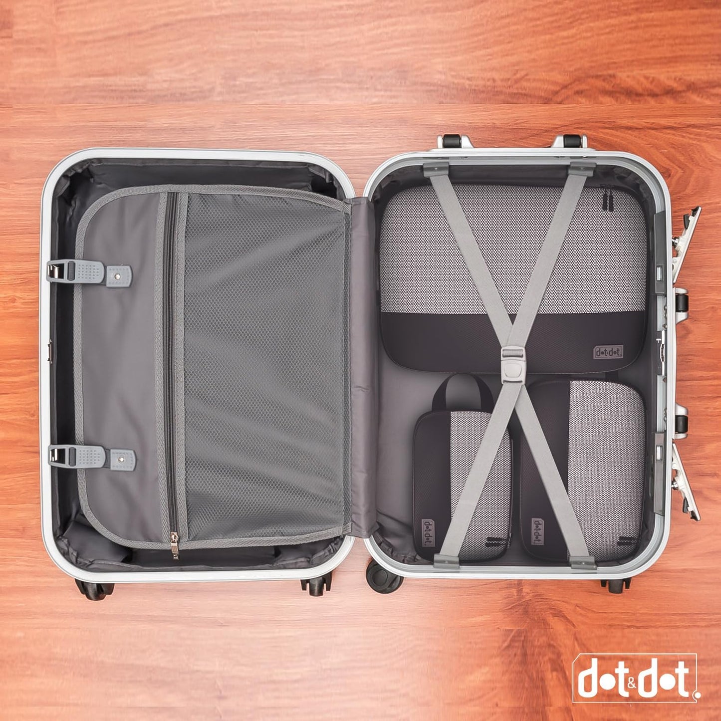 4pc Small Compression Packing Cubes for Suitcases - Carry-on Luggage Organizers for Travel