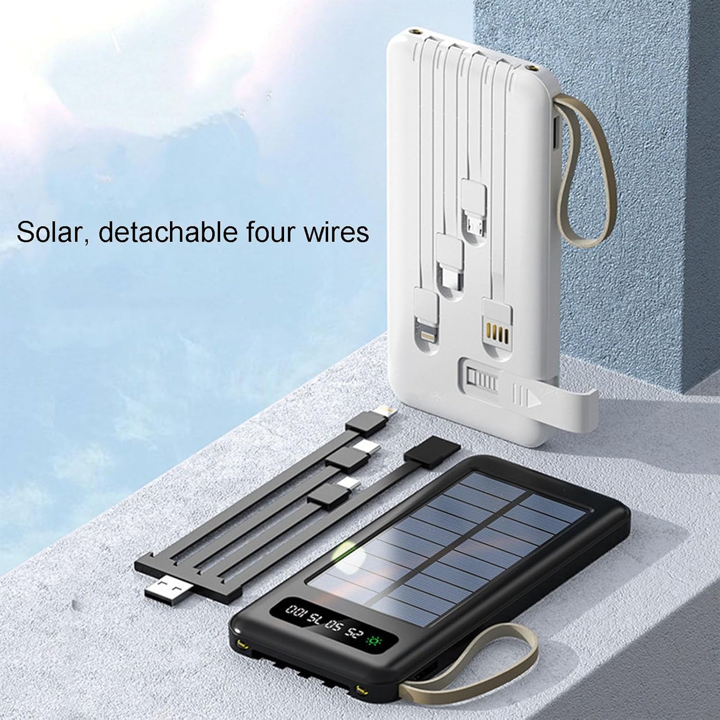 Portable Charger Outdoor Fast Charging Solar Energy 50,000 Capacity Available for iOS and Android Cell Phone Mobile Power,50000,B