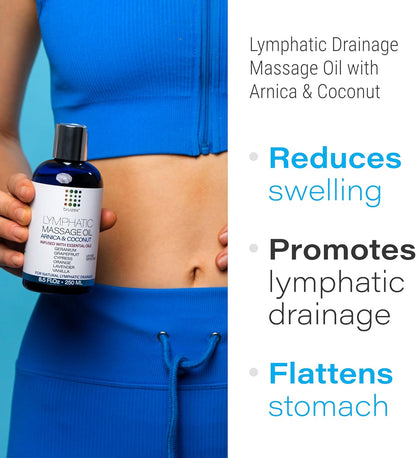 Bruizex Lymphatic Massage Oil: Natural Arnica & Lavender Oil for Post Surgery Recovery, Swelling & Water Retention Relief. Ideal for Liposuction, BBL, Tummy Tuck & More. 8oz by Bruizex