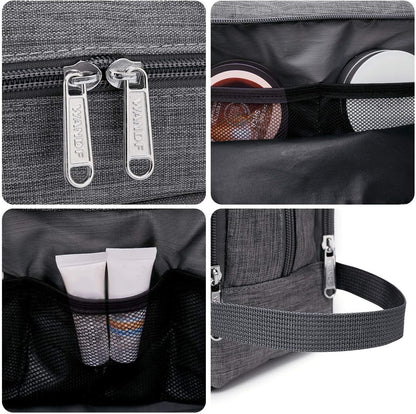 Toiletry Bag Small Nylon Dopp Kit Lightweight Shaving Bag for Men and Women (Cationic Grey)