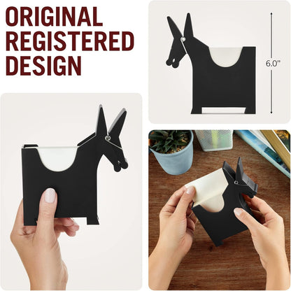Morris The Donkey: Desktop Memo Holder | Cute Desk Accessories & Office Supplies | Funny Desk Decor & Office Accessories | Holders & Dispensers | Sticky Note Holder | by Monkey Business (Black)