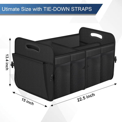 Femuar Car Trunk Organizer,Car Storage Organizer with 72L Large Capacity Waterproof Collapsible and 11 Pockets,Trunk Organizer for Car Suv/Jeep/Sedan Black