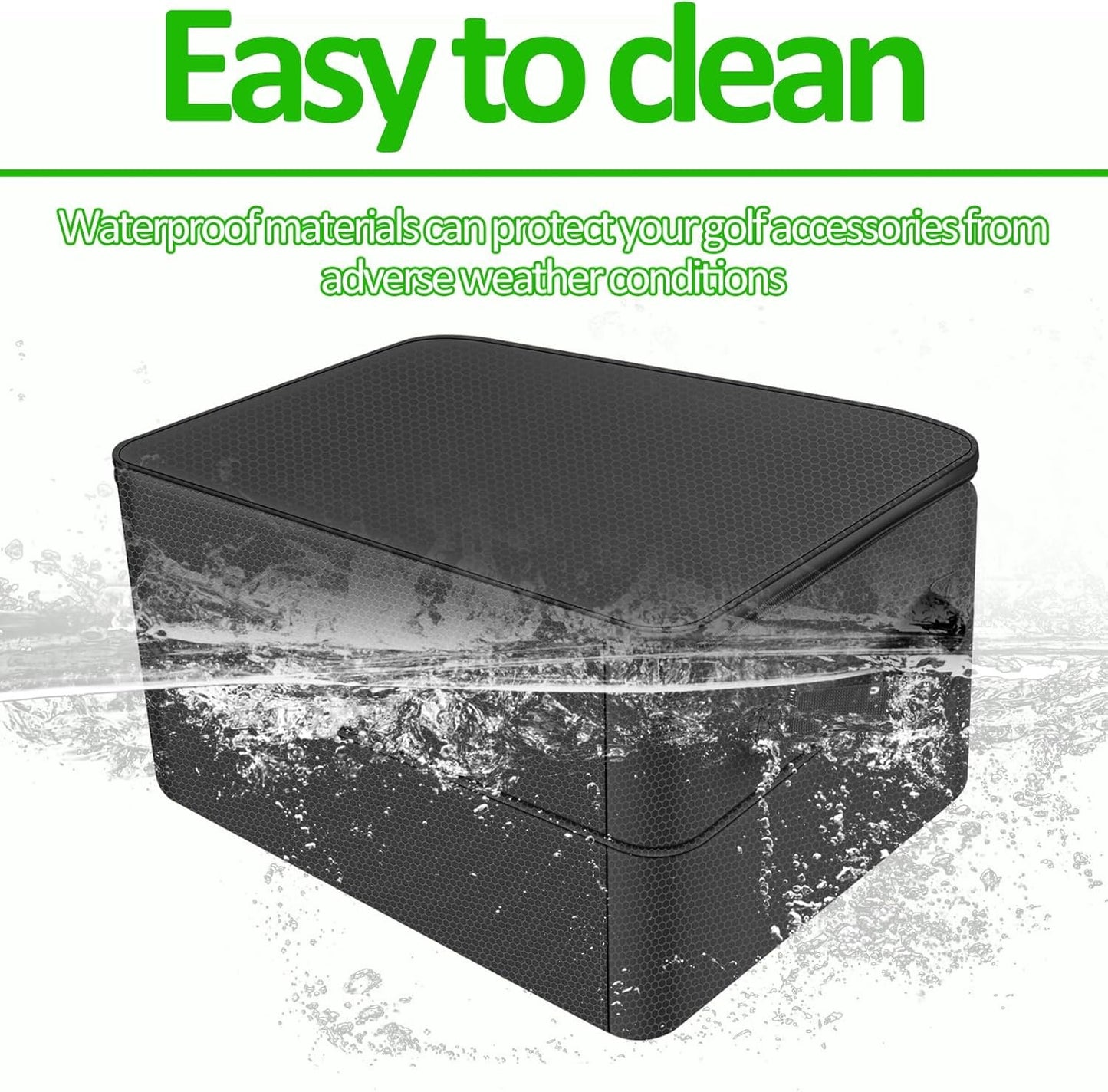 2 Layer Golf Trunk Organizer Large Waterproof Car Golf Locker with Separate Ventilated Compartment Versatile Trunk Organizer for Balls, Tees, Clothes, Gloves (Black)