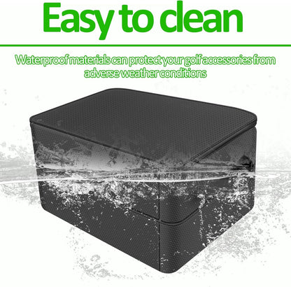 2 Layer Golf Trunk Organizer Large Waterproof Car Golf Locker with Separate Ventilated Compartment Versatile Trunk Organizer for Balls, Tees, Clothes, Gloves (Black)