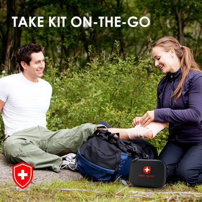 Roobuck First Aid Kit for Camping, Hiking & Backpacking â€“ Compact Travel Emergency Kit with Medical Supplies, Ideal for Outdoor Adventures & Road Trips