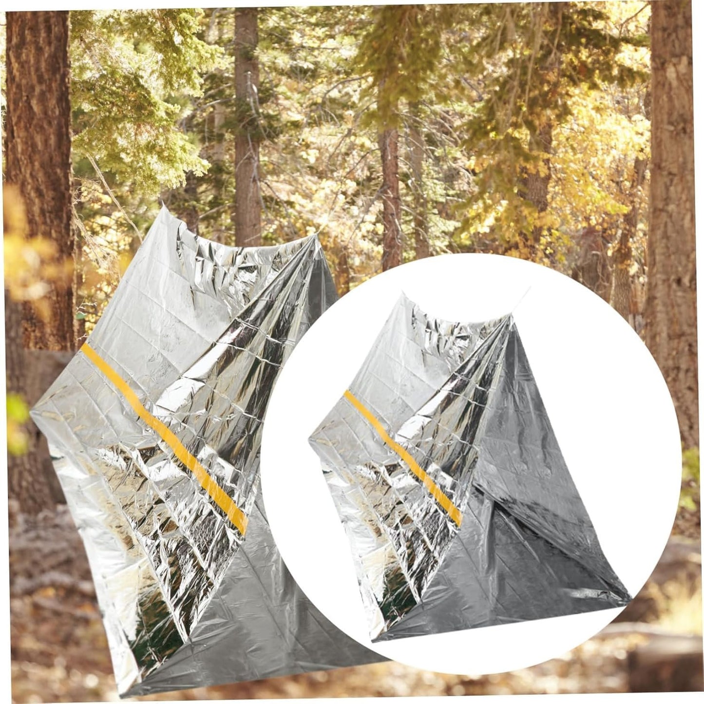 CORHAD 2pcs Disposable Emergency Shelter Tent Portable Camping Sos Survival Tent for Outdoor Use Windproof