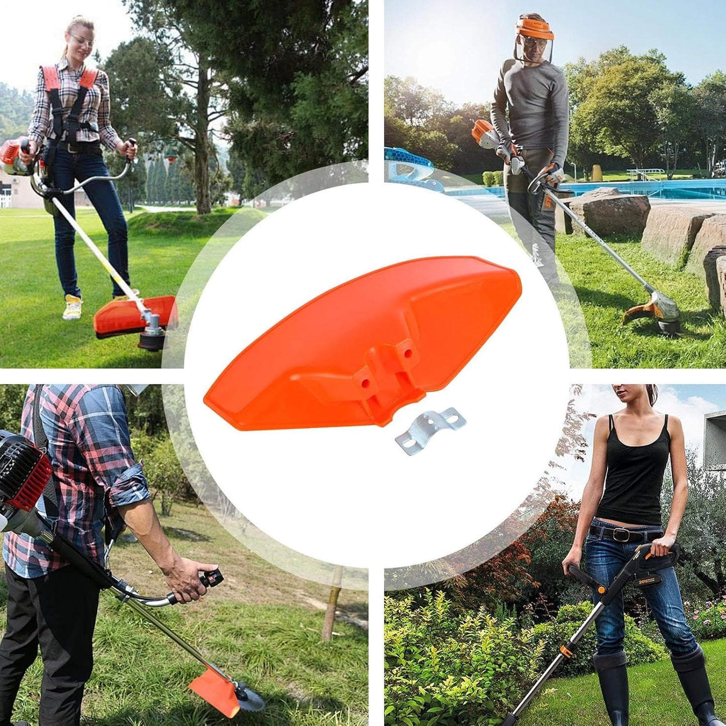 Brush Cutter Guard, Grass Trimmer Shield, Protection Cover Trimmers, Garden Maintenance Safety Attachment, Sturdy Strimmer Guard for 26-28mm Tube Diameter Outdoor Tools