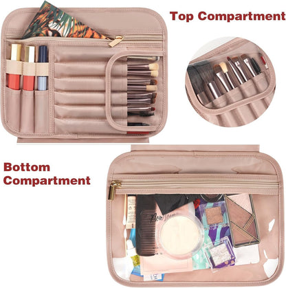Travel Toiletry Bag for Women, Hanging Makeup Bag with Swivel Hook, Large Waterproof Cosmetic Bag Travel Organizer TSA Approved Full Sized Container for Toiletries, Cosmetics, Accessories, Mint Green