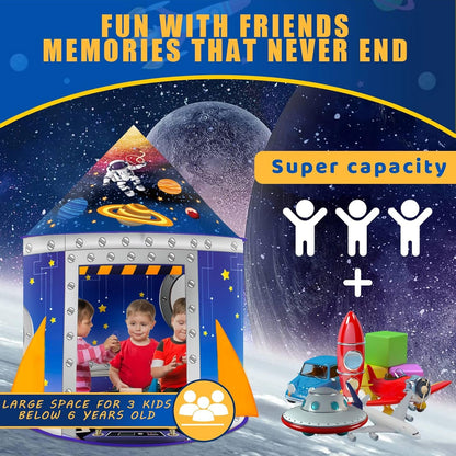 Nicecastle Play Tent for Boys Girls Kids,Rocket Ship Astronaut Spaceship Space Castle Playhouses Indoor Outdoor Game Party Birthday Gifts Bed Toy Toddler Pop Up Tunnel Foldable Tent for Baby Children