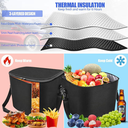 Car Frunk Cooler Organizer for Tesla Model Y 2017-2024 Insulation Cooler Bag Front Trunk Storage Organizers, Portable Waterproof Cooler Container with Adjustable Strip