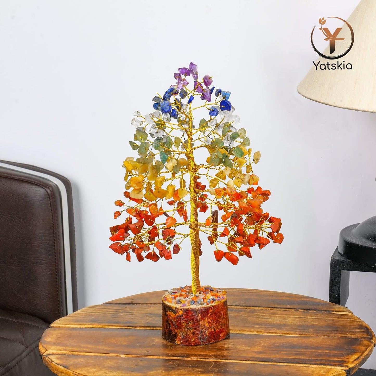 Yatskia 7 Chakra Tree of Life, Crystals and Healing Stones, Chakra Crystal Tree Decor, Housewarming Gifts, Home Decor, Meditation Decor, Birthday Gifts for Women