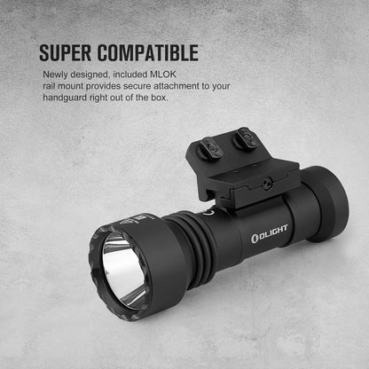 OLIGHT Javelot Tac M 1000 Lumens Rechargeable Tactical Flashlight, Rail Mounted Light with 600 Meters Long Distance, MLOK Flashlight with Removable Slide Rail Mount and Remote (Black)