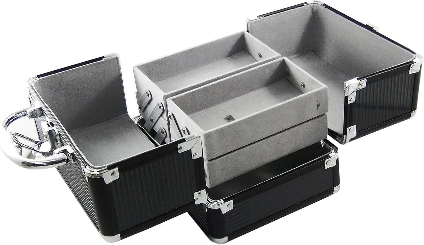 DynaSun - 22 cm Aluminium Beauty Case, Black, Travel Beauty Cases