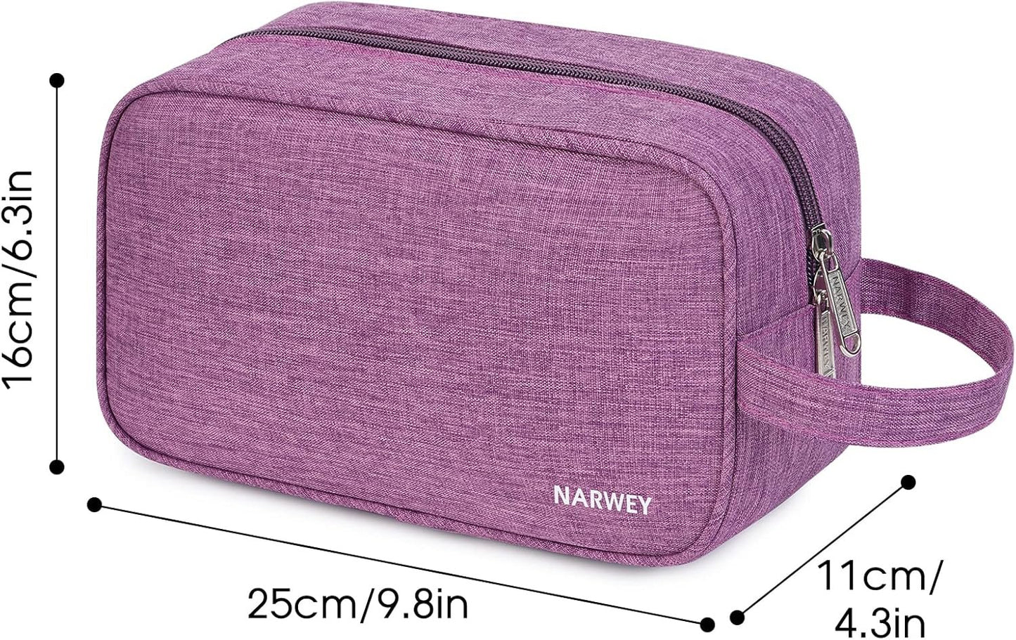 Narwey Travel Toiletry Bag for Women and Men Traveling Dopp Kit Makeup Bag Organizer Cosmetic Bag Make Up Bag Toiletries Bag for Accessories (Dark Purple)