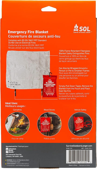 S.O.L. Survive Outdoors Longer Emergency Fire Extinguisher Blanket
