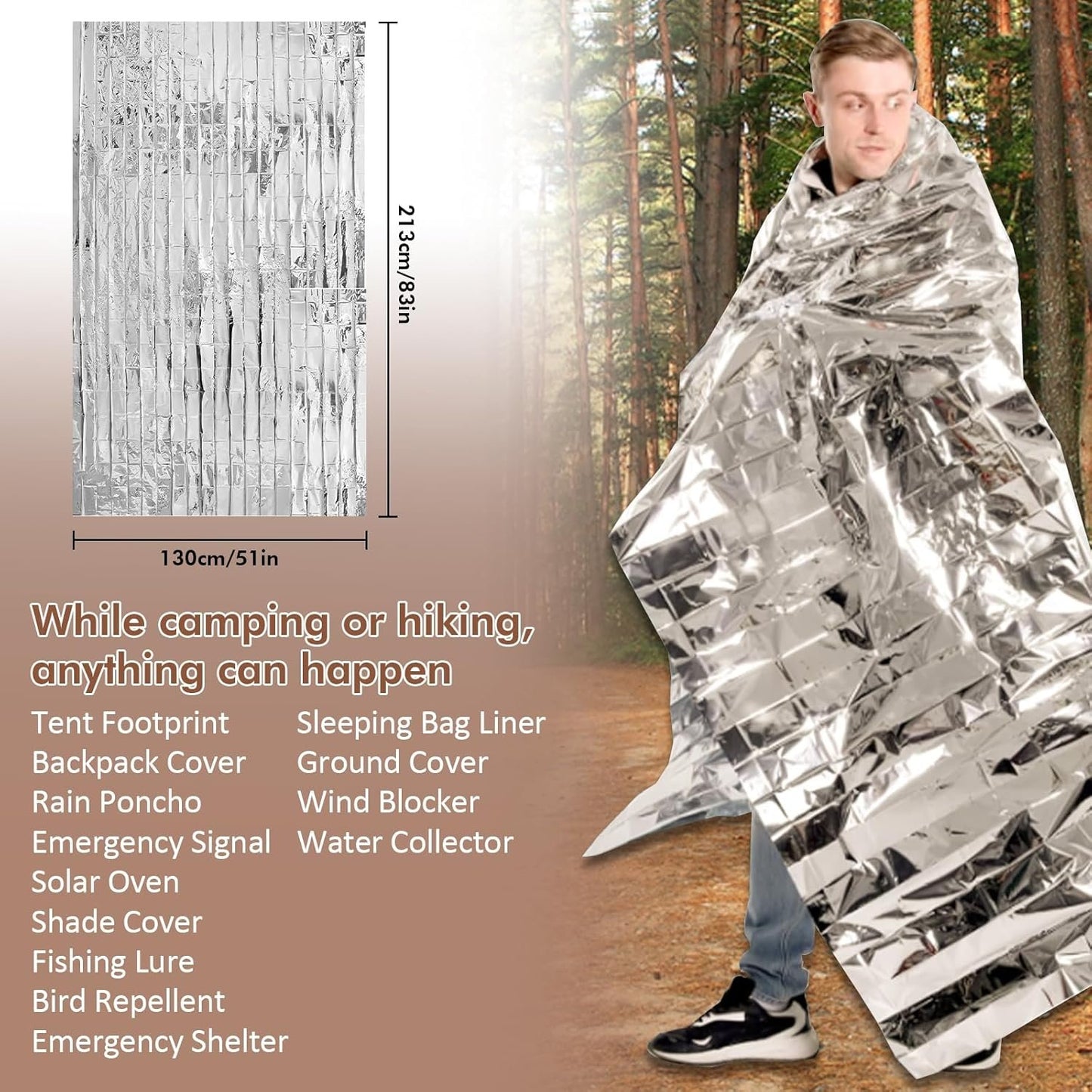 LeadCon 2 Pack Emergency Survival Tent, 2 Person Emergency Shelter Tube Tent All-Weather Protection for Camping, Hiking, & Survival Kits Includes 5 pcs Emergency Blanket Mylar