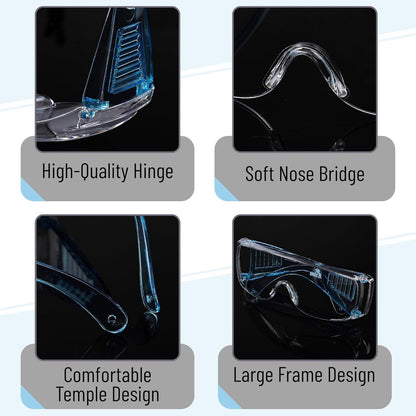 UNCO- Safety Goggles Over Glasses, Protective Goggles, Safety Goggles Anti Fog, Work, Safety Glasses Over