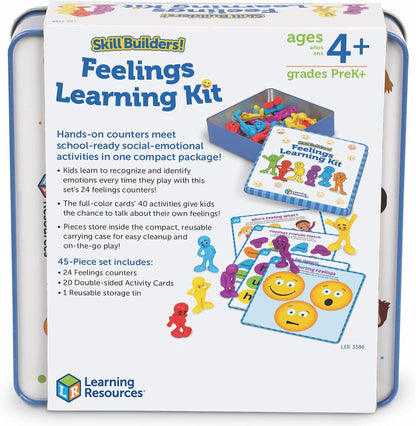 Learning Resources Skill Builders Feelings Learning Kit, Social Emotional Learning Activities, Social Skills Activities for Kids, Talking Flash Cards for Toddlers, Toddler Toy, Homeschool Supplies