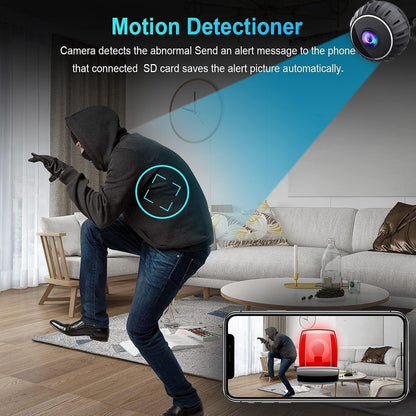 Mini Spy Camera 1080P HD Hidden Camera Portable Small Nanny Cam with Night Vision and Motion Detection - Built-in Battery - Covert Security Camera for Home/Office/Indoor/Outdoor