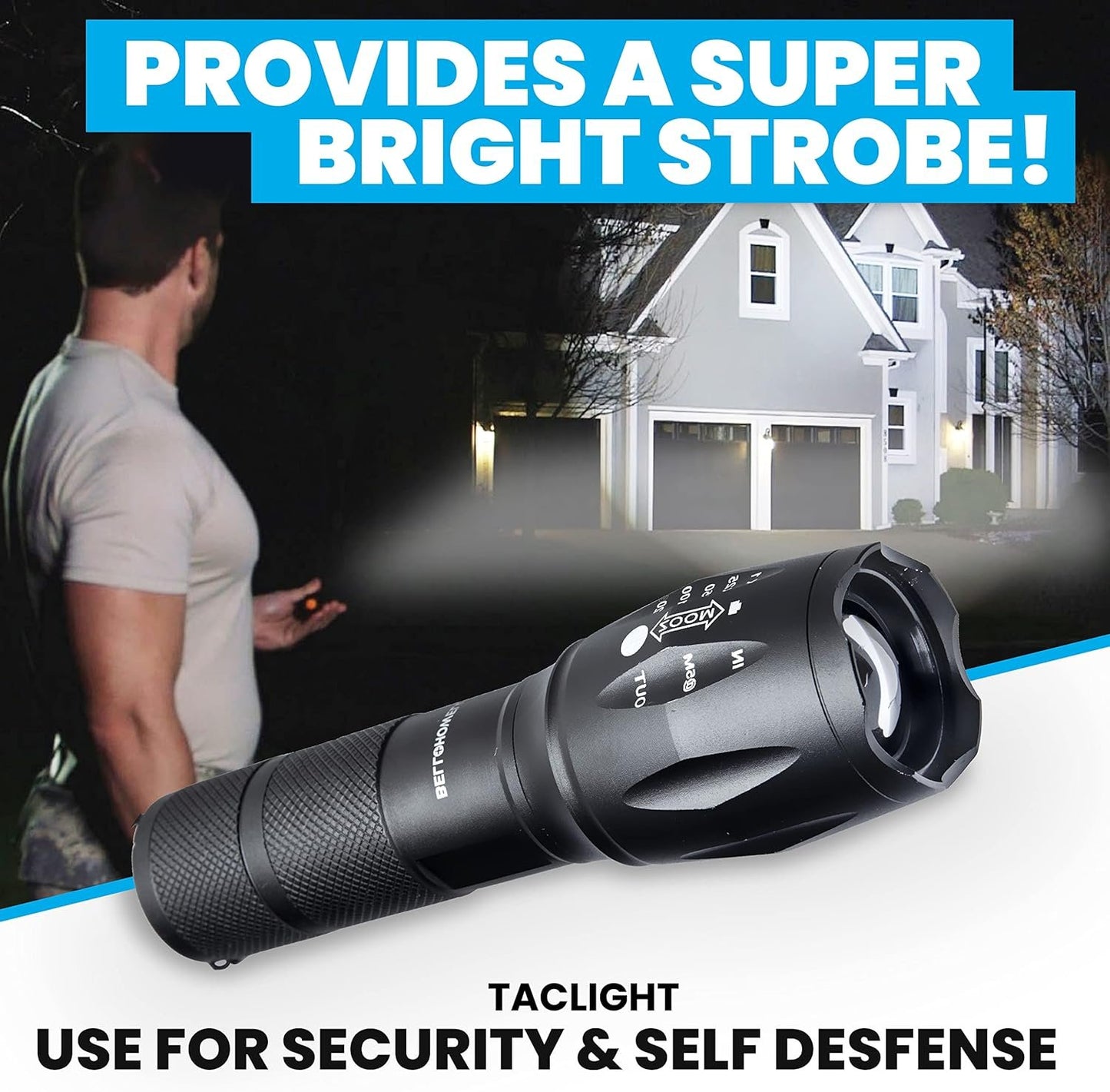 TacLight Tactical Flashlights, 3 Pack Zoomable Waterproof Flashlight Camping, LED Flashlight, Torch Light, Lampe De Poche, Heavy Duty Flash Light, Emergency Flashlight AS SEEN ON TV…