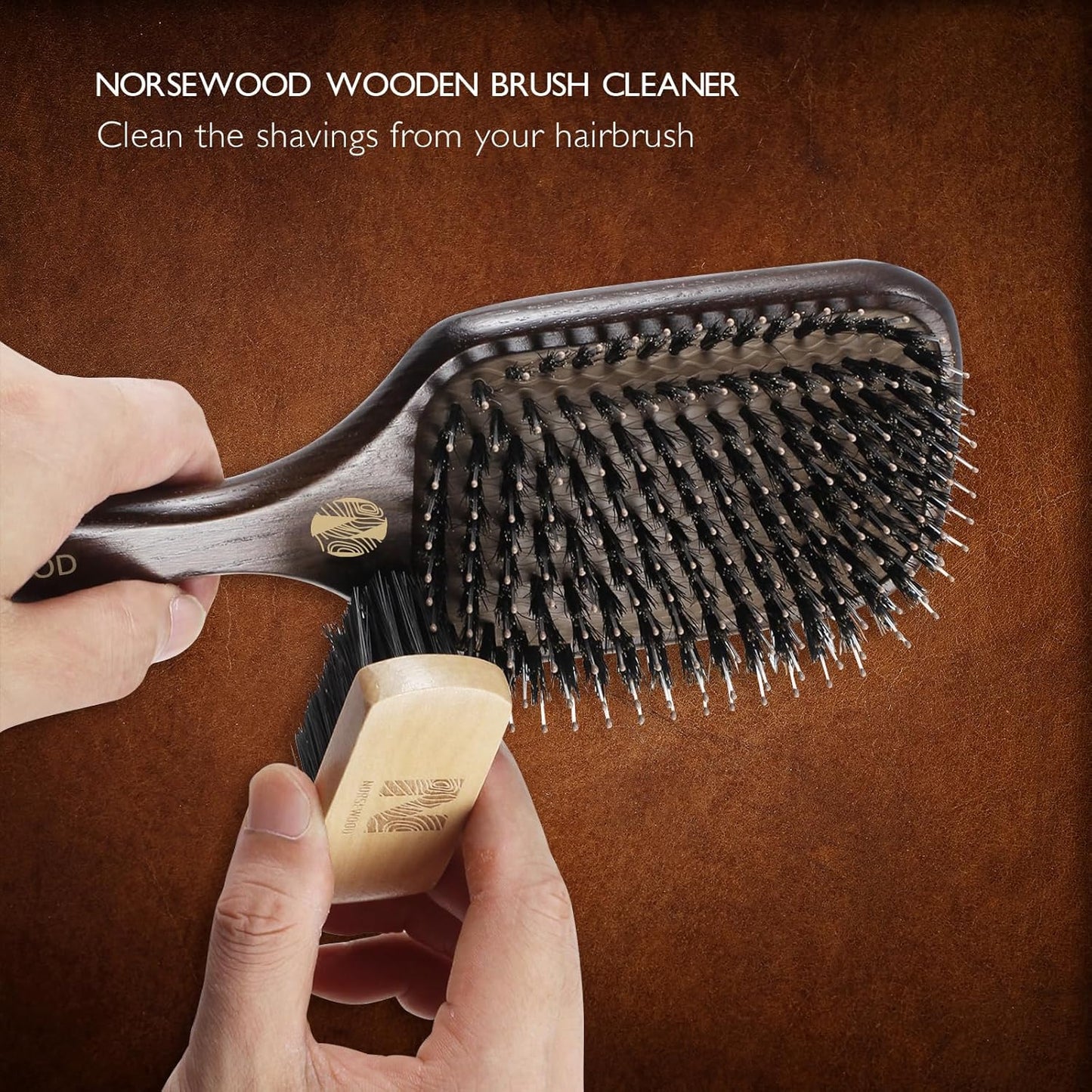 100% Boar Bristle Hair Brush Set, Detangler for Long, Short, Thick, Thin, Curly, Straight, or Wavy,Hairbrush for Enhancing Shine,Great for Men, Women, and Kids