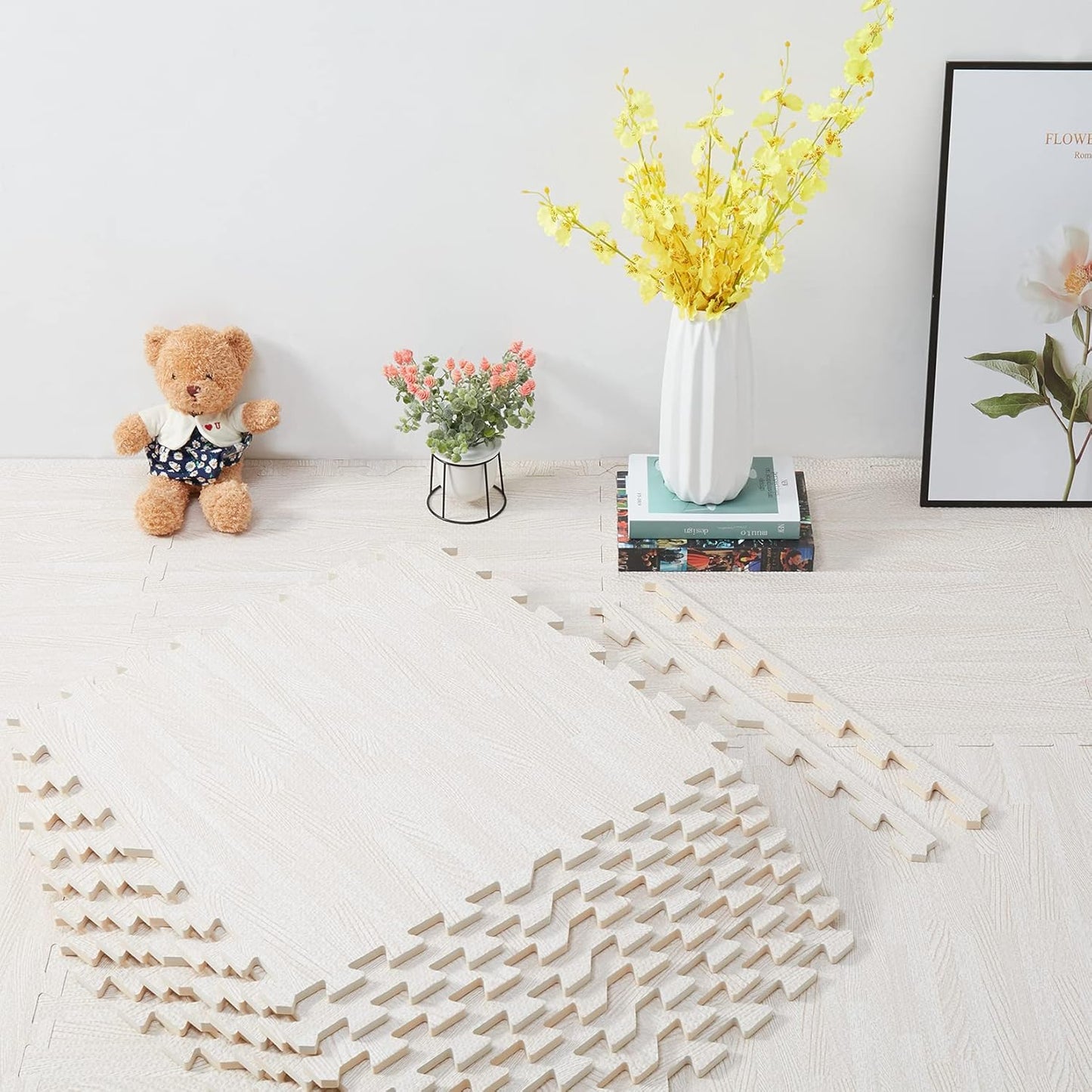 Amon Tech Interlocking Floor Tiles 23.6 X 23.6 Inch Puzzle Exercise Mat for Cushions for Workouts Protective Flooring Foam Mats (12 Packs)