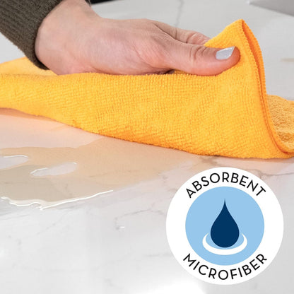 S&T INC. 50 Pack Microfiber Cleaning Cloth, Bulk Towels for Home, Reusable Microfiber Towels for Cars, Cleaning Rags, Assorted, 11.5 Inches x 11.5 Inches, 50 Count