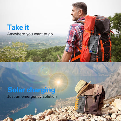 Solar Power Bank 33800mAh Built in 4 Cables, 22.5W USB C Fast Charging Portable Phone Charger, 6 Outputs & 4 Inputs with LED Camping Lights Battery Pack for Outdoor iPhone Samsung Tablet (Rose)
