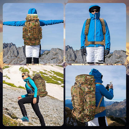 Uandhome Military Tactical Backpackï¼Œ80L Travel Trekking Rucksack for Men Large Waterproof Hiking Backpack Molle Bag for Hiking Outdoor Camping Trekking Hunting