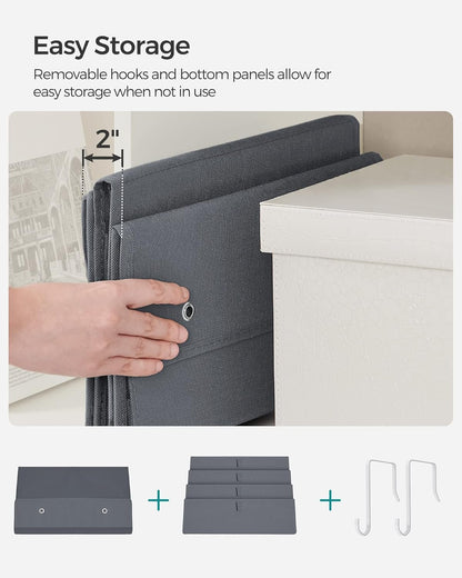 SONGMICS Over the Door Organizer, Closet Door Storage, Behind Door Hanging Storage Shelves, 4 Pockets, for Bedroom, Bathroom, Pantry, Kitchen, 4.7 x 13.2 x 39.4 Inches, Slate Gray URDH04G