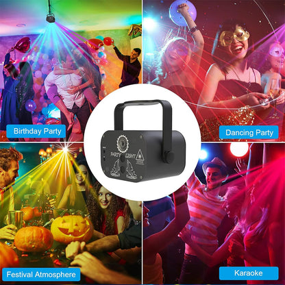 480 Patterns LED RGB Laser Projector Stage Lighting Disco Lights for Party, KTV, Club (USB Plug-in Model)