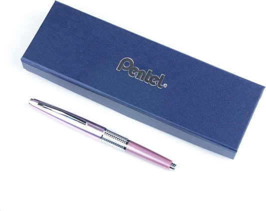 Pentel Kerry Mechanical Pencil, 0.5mm Fine Point, Writing, Drawing, Gifts, All Metal Barrel, Metal Tip, Pink Barrel, Gift Case, P1035-P, 1 Pack