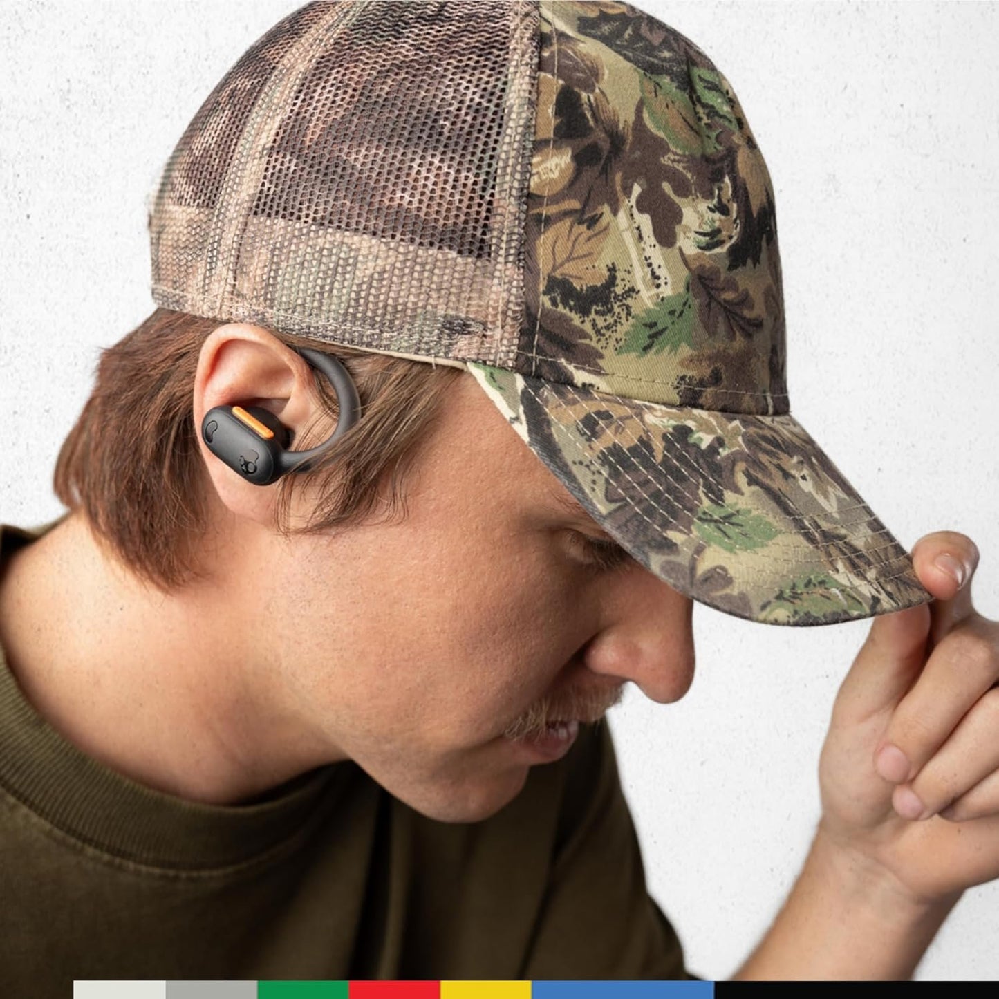 Skullcandy Push ANC Active in-Ear Wireless Earbuds, 58 Hr Battery, IP67 Waterproof, Wireless Charging, Microphone, Works with iPhone Android and Bluetooth Devices, True Black/Orange