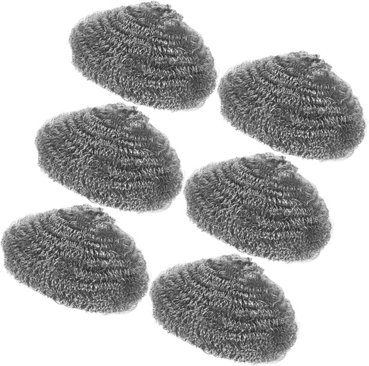HEALLILY 6pcs Stainless Steel Scrubber for Kitchen Cleaning Heavy Duty Dish Scrubbers for Pots Pans Cast and