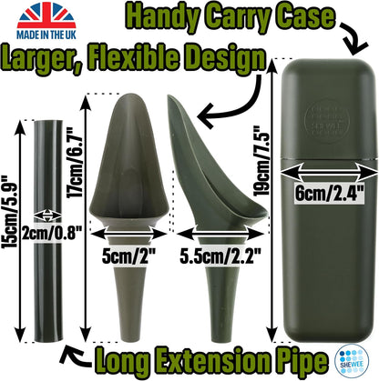 SHEWEE Flexi + Case Female Urinal – Made in The UK – Reusable & Portable Urination Device. Festival, Camping, Car, Hiking Essentials for Women. Stand to Pee Device W/Travel Case and Extension Pipe