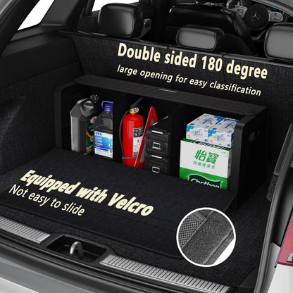 GMQ Car Trunk Organizer for SUV,Car Organizers and Storage with Collapsible Storage, Large Capacity for SUV, Truck, MPV (Black)