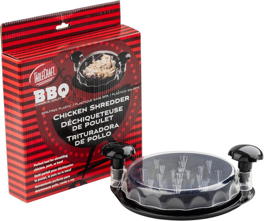 TableCraft Chicken Shredder – 11 x 9 x 3.25, Durable Black Polypropylene with Clear Lid, Effortless Meat Shredding Tool for Chicken, Pulled Pork & Beef, Dishwasher Safe, Perfect for BBQ & Meal Prep