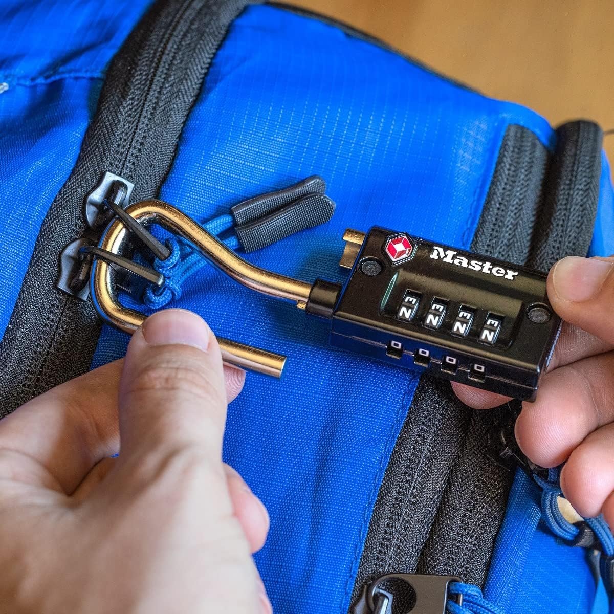 Master Lock Padlock, Set Your Own Combination TSA Accepted Luggage Lock, 1-5/16 in. Wide, 4696D, Black